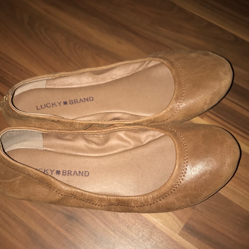 Leather lucky brand ballet flats